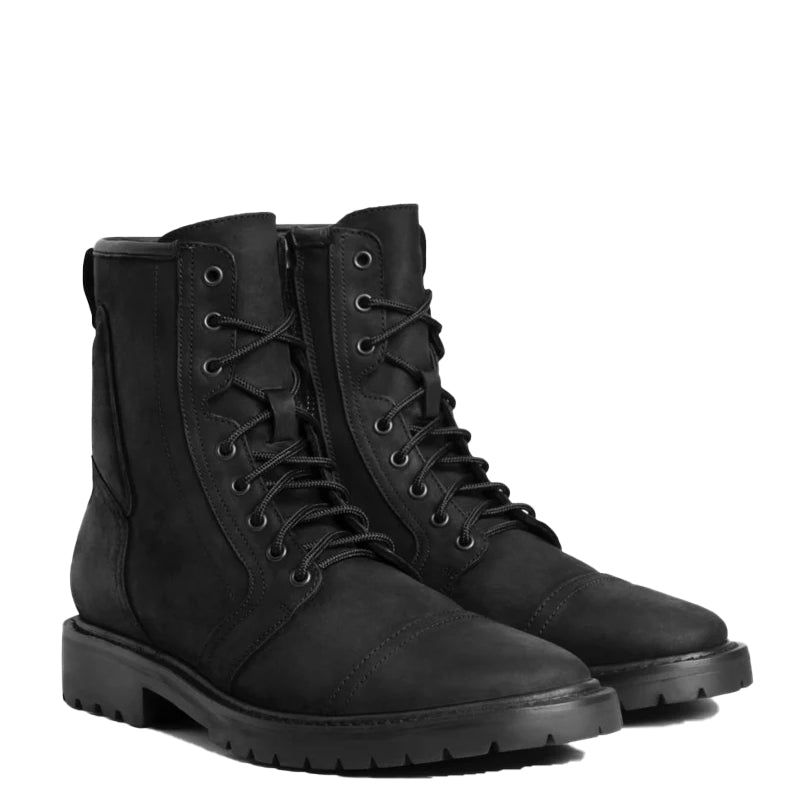 Leather Zip-Up High Ankle Boots