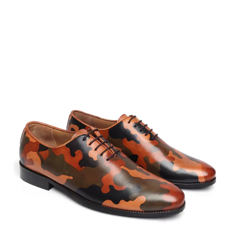 Leather Hand Painted Wholecut Oxford Shoes