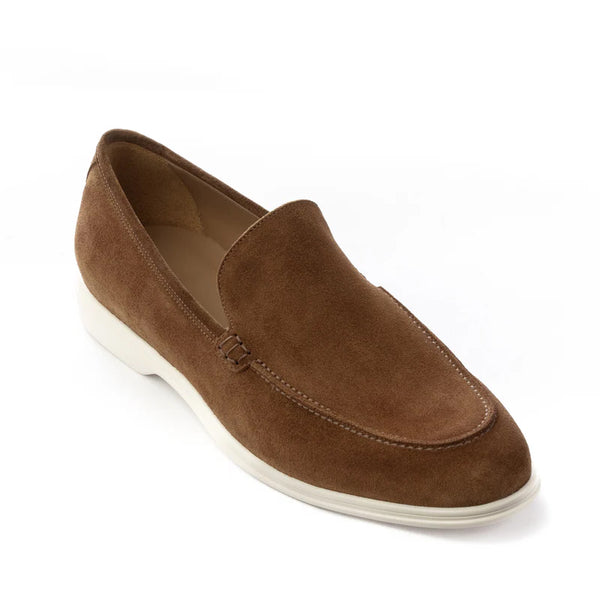 Premium Suede Leather Loafer For Men - Brown