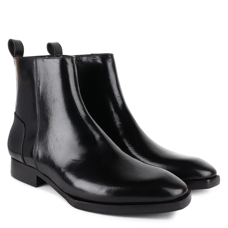 Luxury Handmade High Top Leather Side Zipper Boot