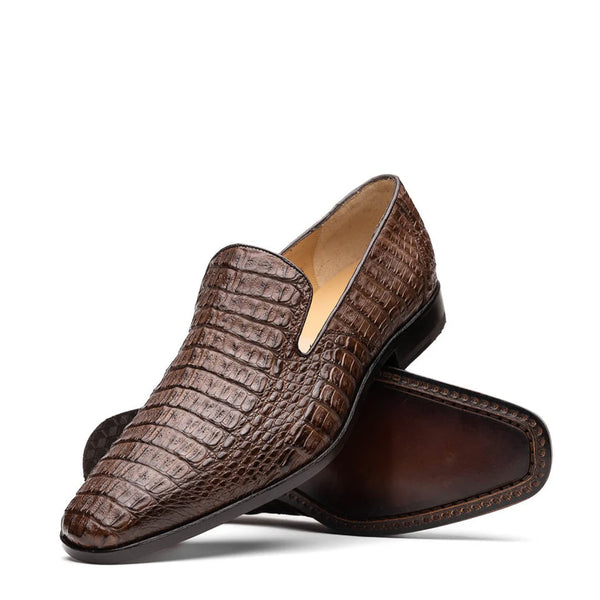 Crocodile Leather Loafers Tan - Brown