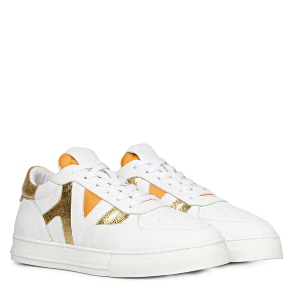 Leather Handcrafted Yellow Sneaker For Men