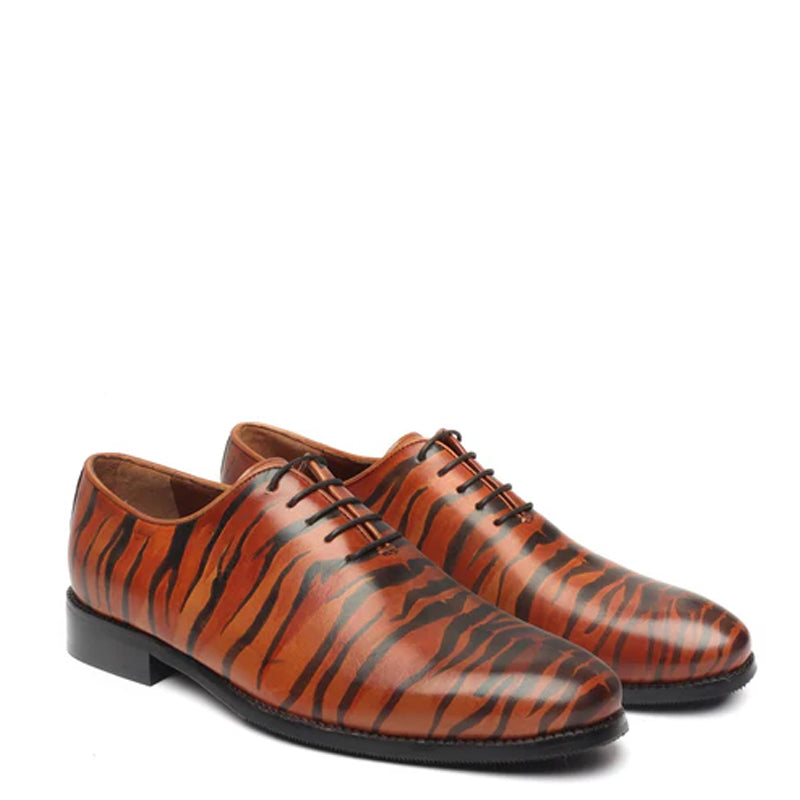 Leather Hand Painted Wholecut Oxford Shoes