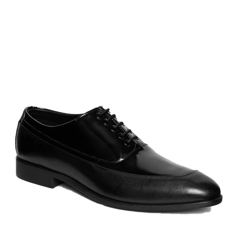 Men Solid Leather Lace-Up Oxford Shoes