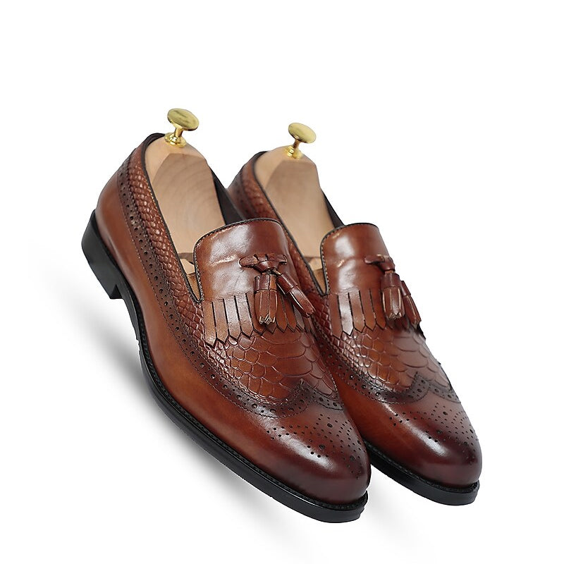 Patina Handmade Wingtip Tassel Loafers