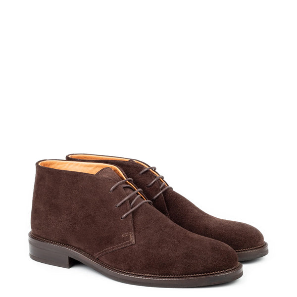 Classic Suede Leather Chukkas Boot For Men - Brown