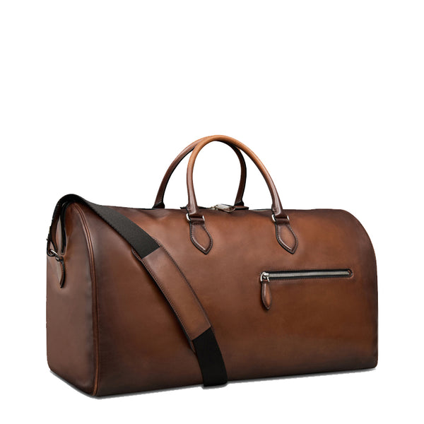 Grained Leather Duffle bag - Brown