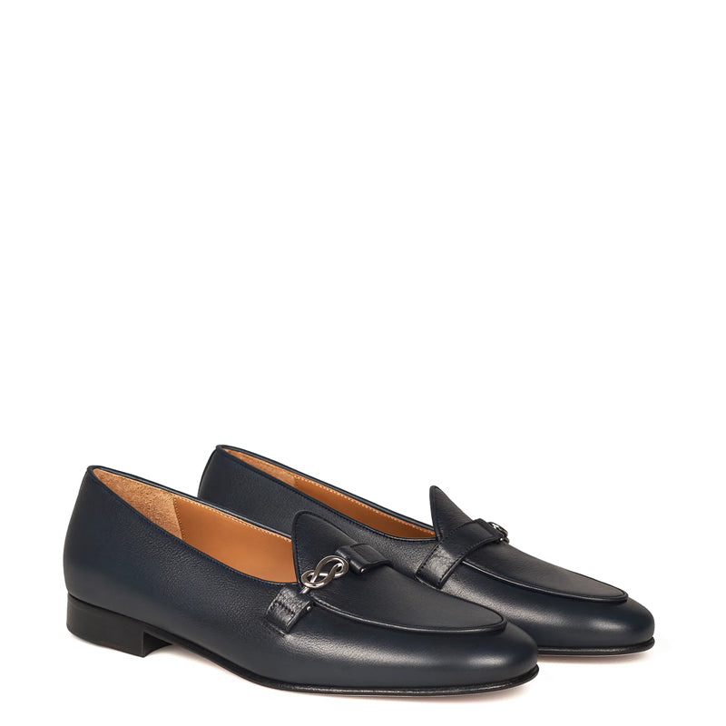 Hammered Leather Loafers Sleek