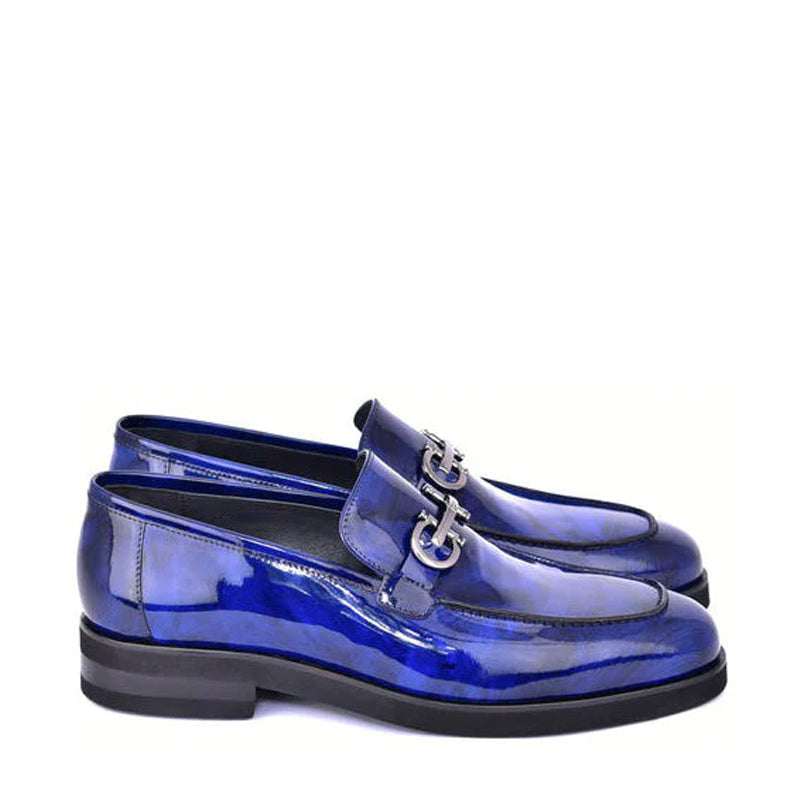 Marble Calf Leather Formal Loafers