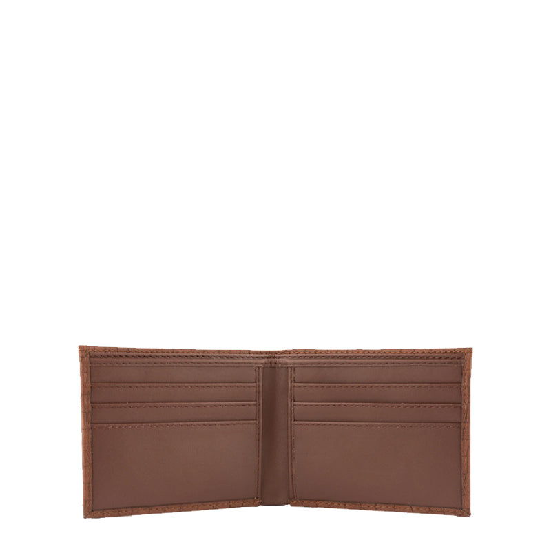 Croc Leather Bifold Peach Wallet