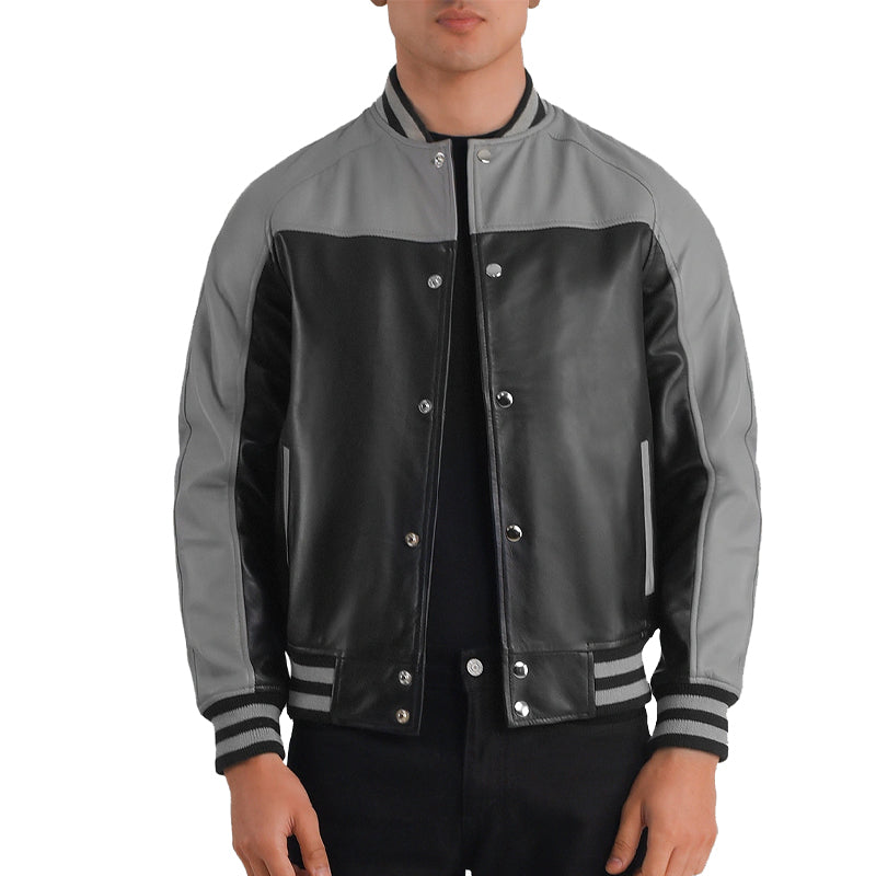 Terrance Leather Bomber Jacket For Men