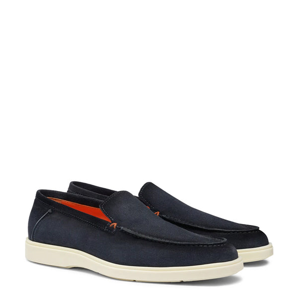 Men Slip On Suede Loafers - BLUE