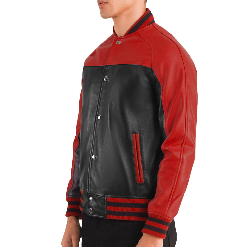 Terrance Leather Bomber Jacket For Men