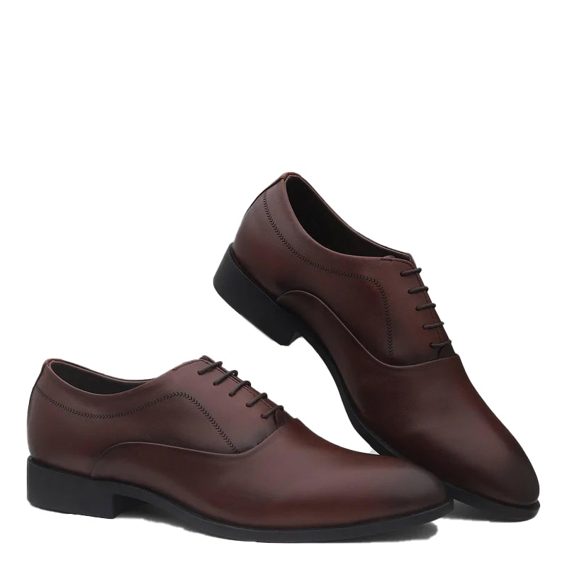 Men Solid Leather Lace-UP OxFord Shoes