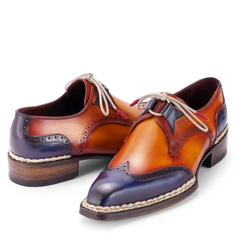 Leather Wingtip Derby Shoes For Men