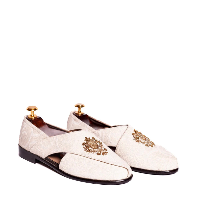 Cross Strap Design Leather Peshawari Sandals