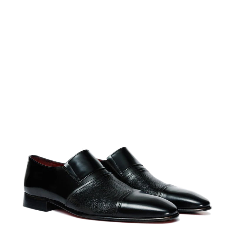 Leather Cap Toe Loafer Men Shoe