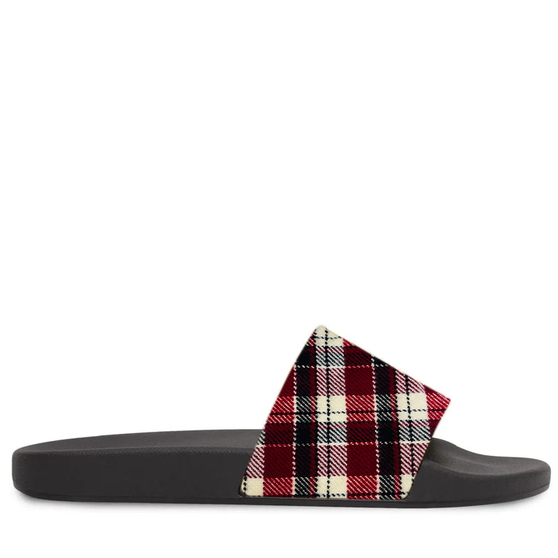 Men's Checked Pattern Plaid Slides