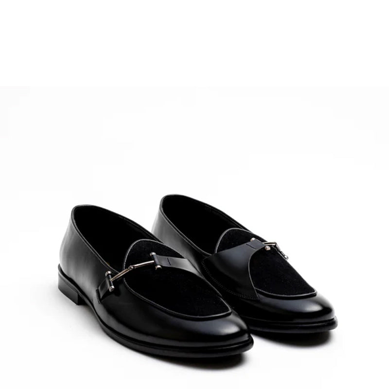 Classic Upper Suede Leather Loafers With Side Buckle
