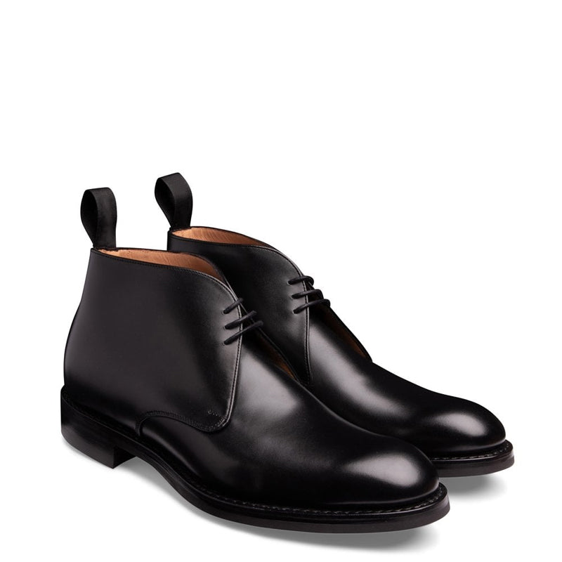 Polished Shiny Leather Chukkas Boot Black hover image