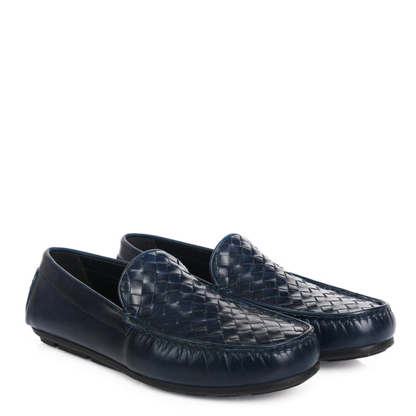 Premium Leather Weaved Textured Driving Loafer