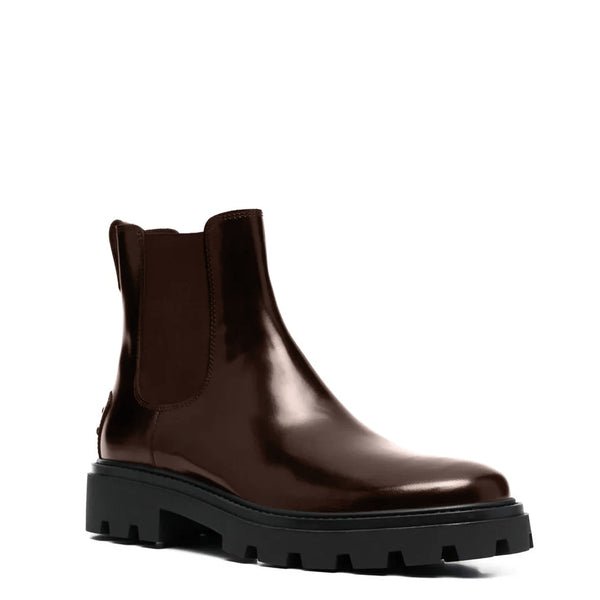 Chunky Sole Chelsea Boots - Brown