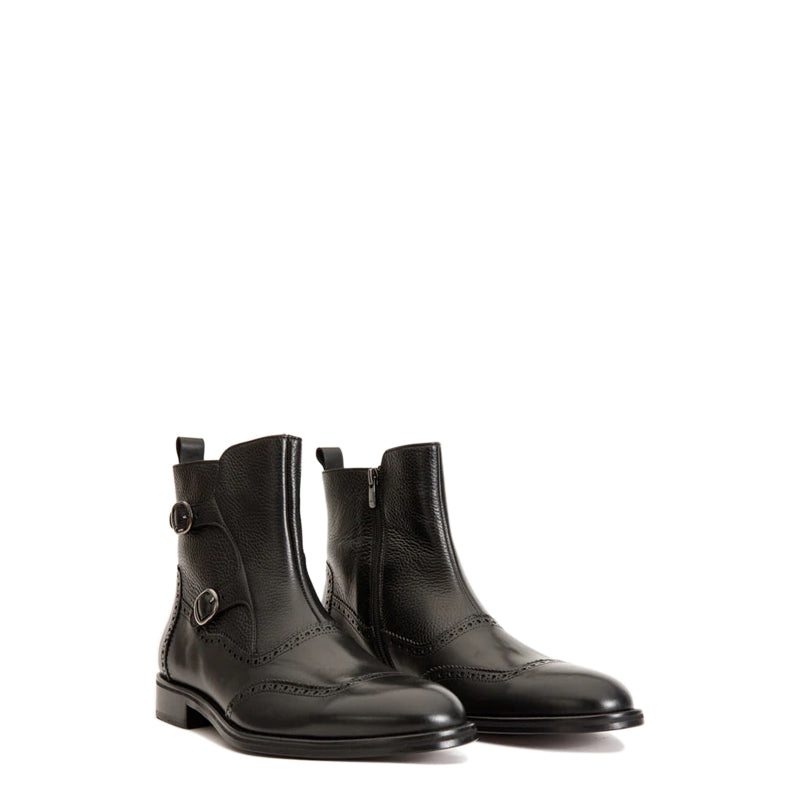 Leather Double Buckle Men Shoe