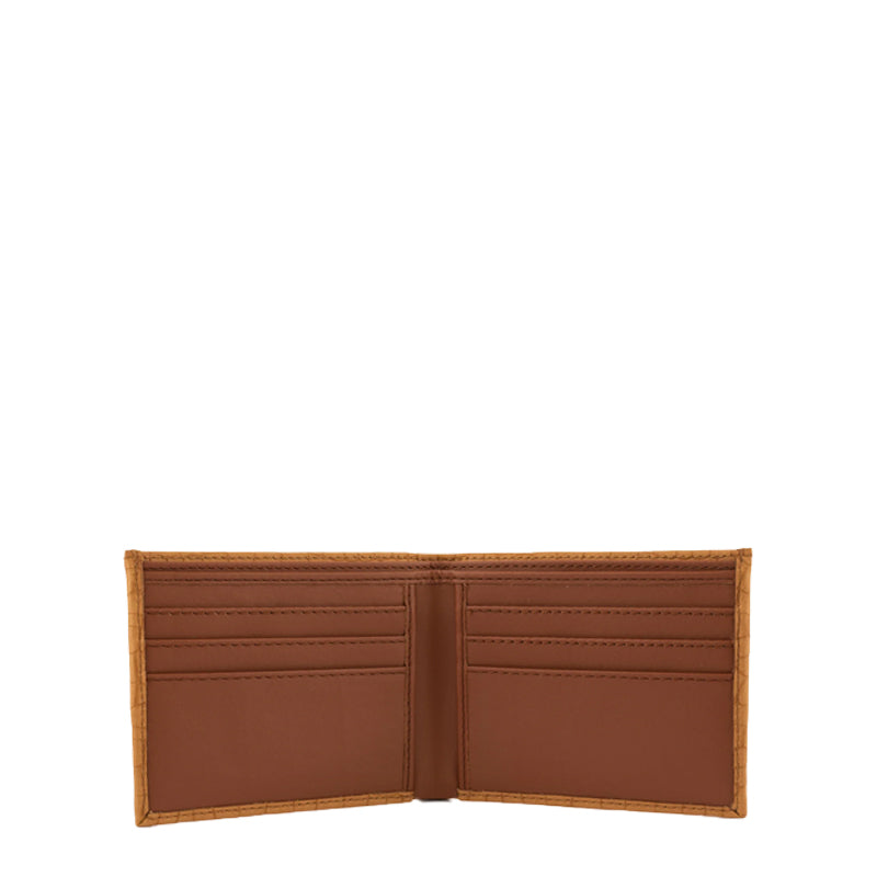 Croc Leather Bifold Peach Wallet