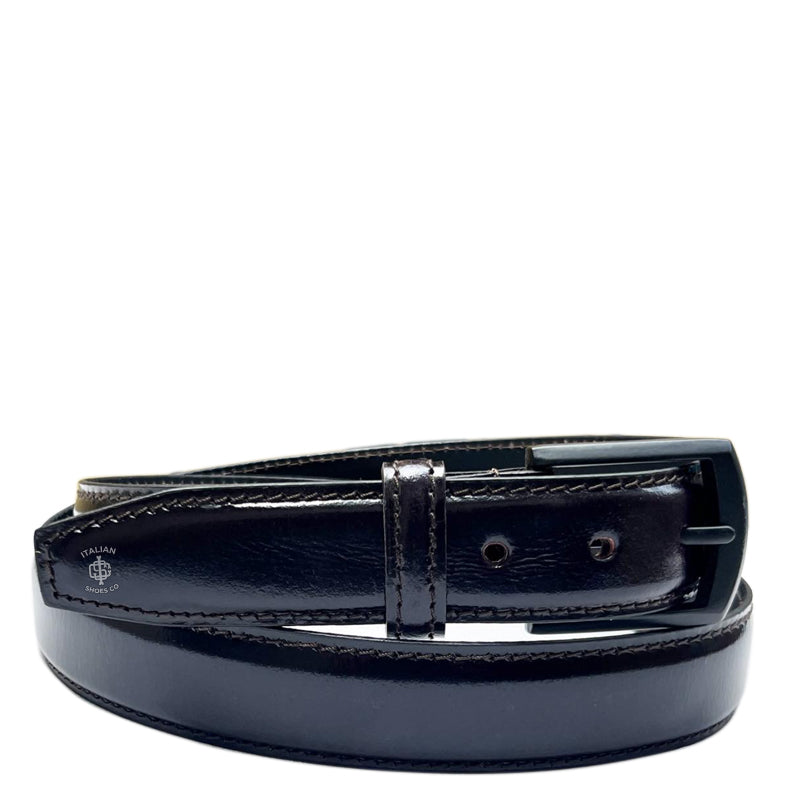 Virtue Filo Bianco Leather Belt Black