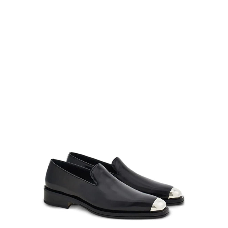 Men's Black Metal Tip Loafers for Men