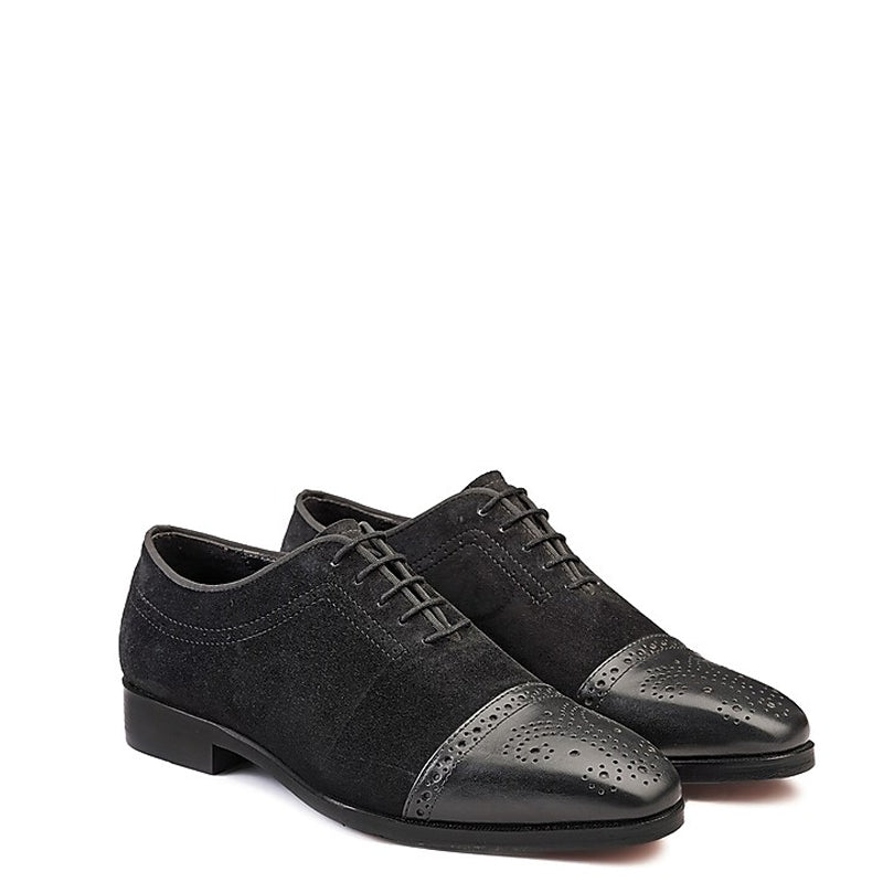 Suede Handmade Round Toe Leather Oxford Shoes