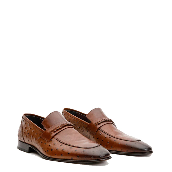 Leather Dress Loafer Men Shoe - Brown