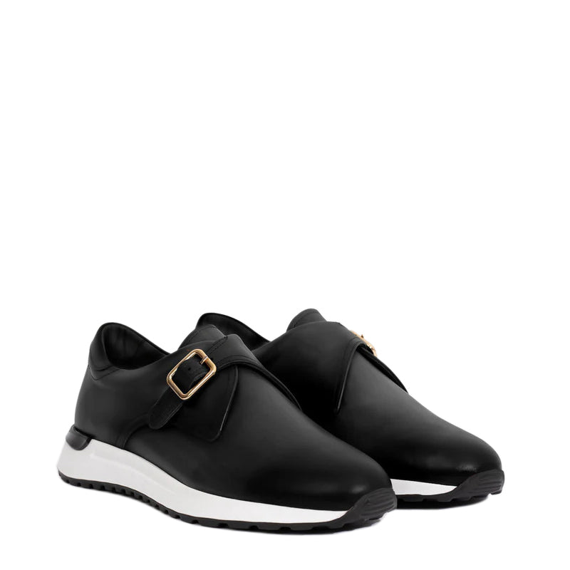 Black Leather Men Sneaker