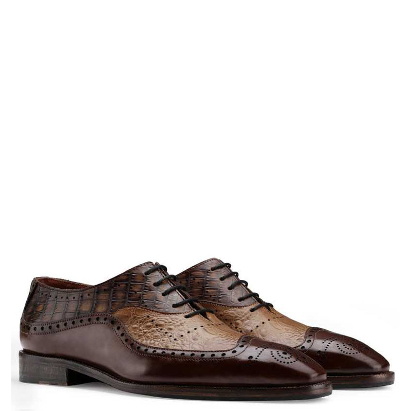 Classic Design Tripple Textured Leather Oxford Shoes