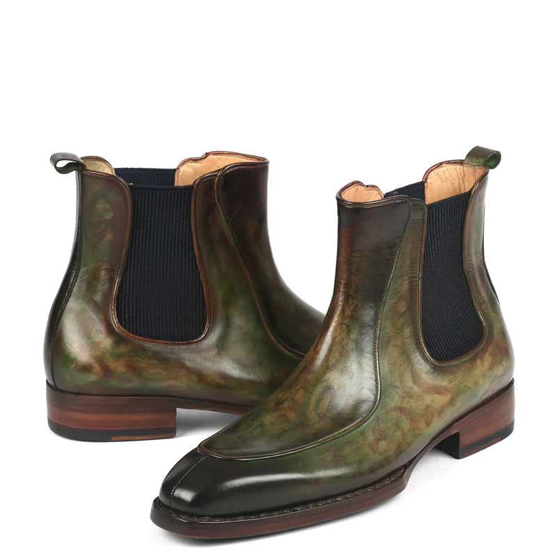 Men Handpainted Leather Chelsea Boots