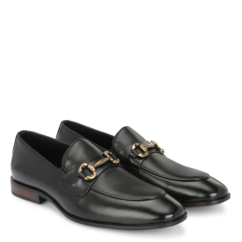 Premium Solid Leather Buckled Loafers