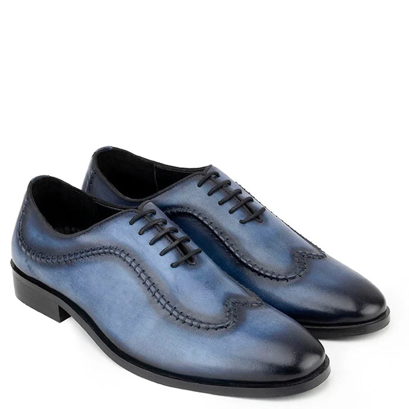 Patina Stiched Wholecut Leather Oxford Shoes