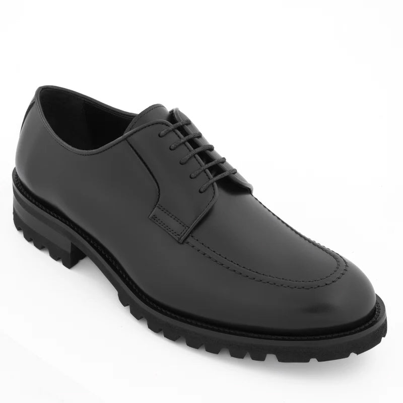 Leather Lace-Up Derby Shoes For Men