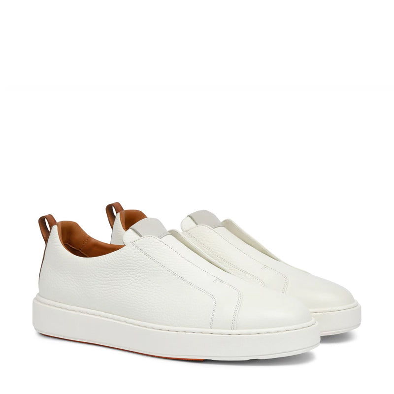 Men Tumbled Leather Slip-On Sneakers