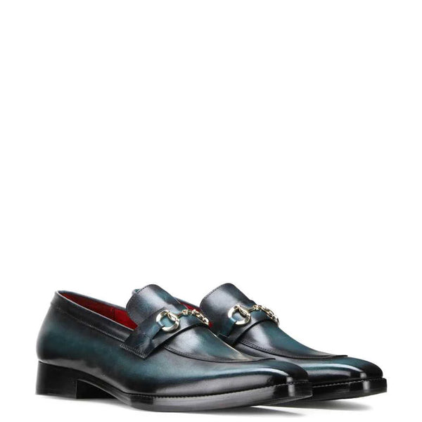 Dual Shade Leather Horsebit Buckled Loafer