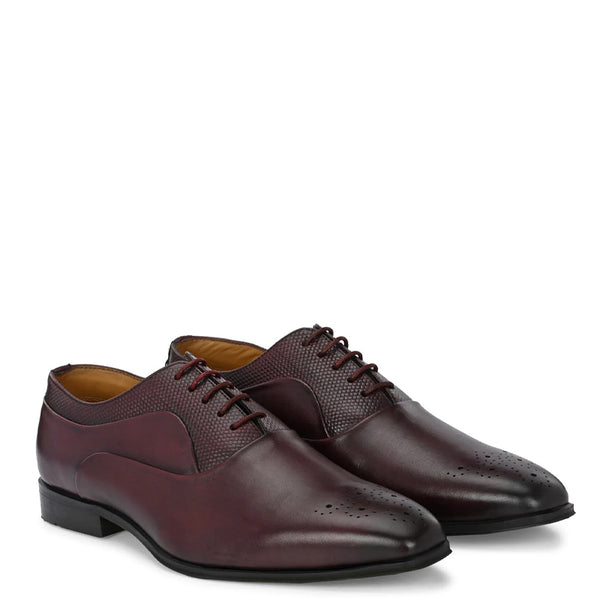 Classic Pure Leather Textured Formal Oxford Shoes