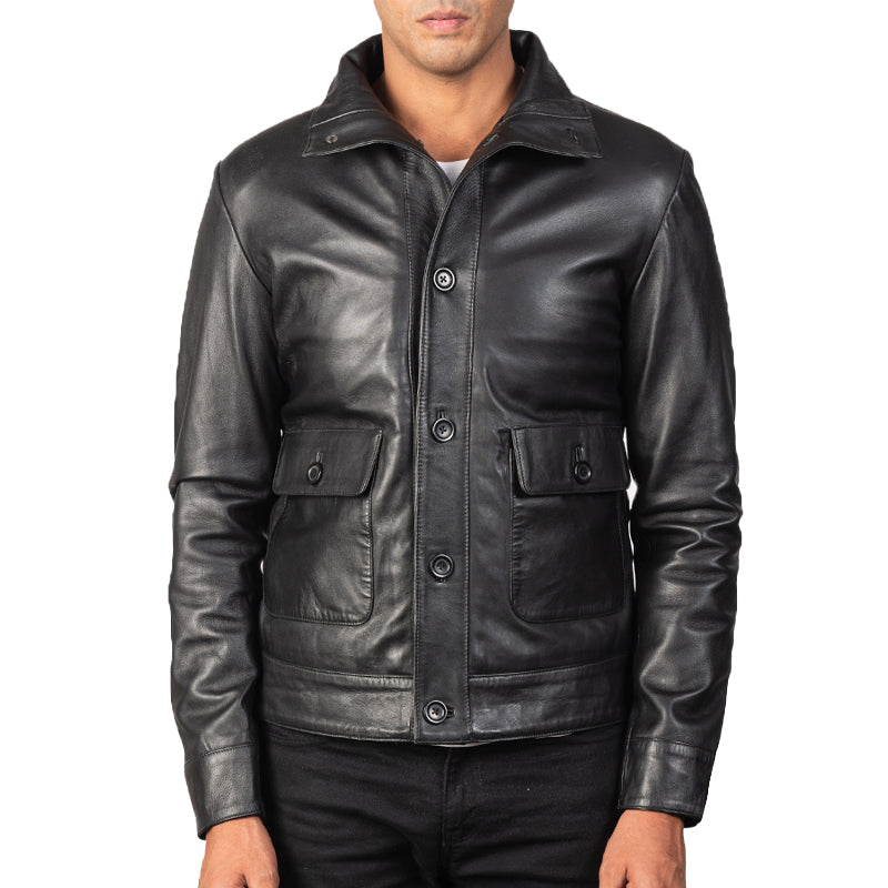 Columbus Leather Bomber Jacket For Men