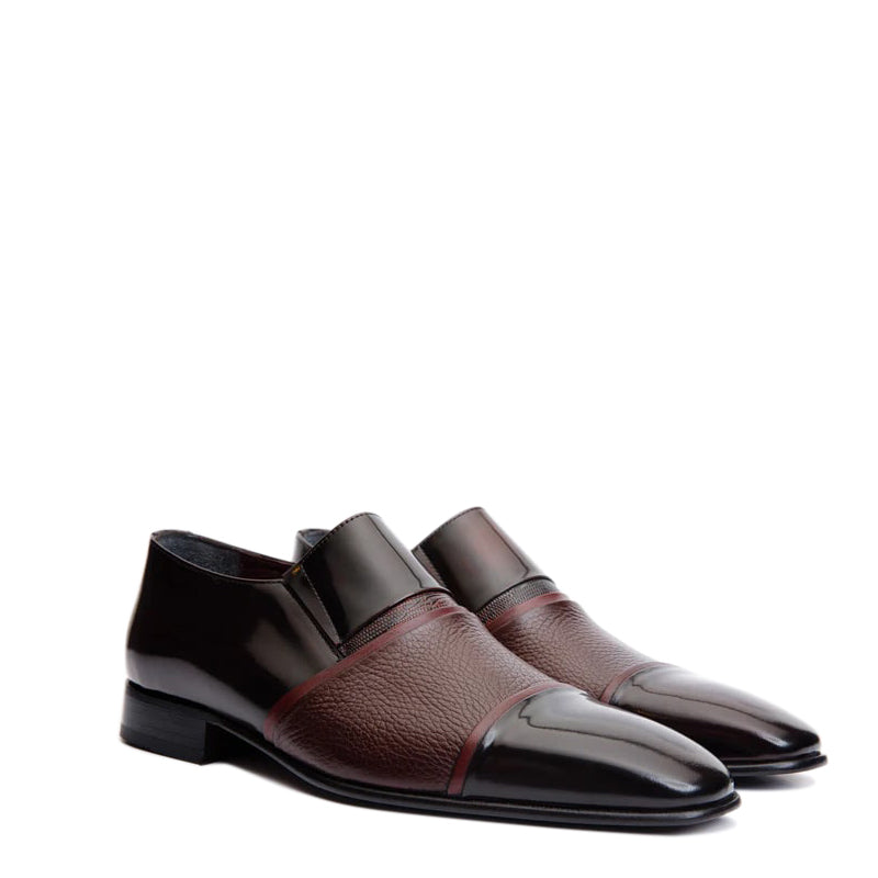 Leather Cap Toe Loafer Men Shoe