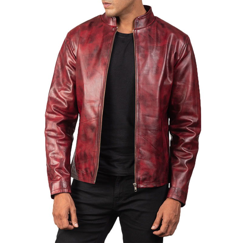 Alex Leather Biker Jacket For Men