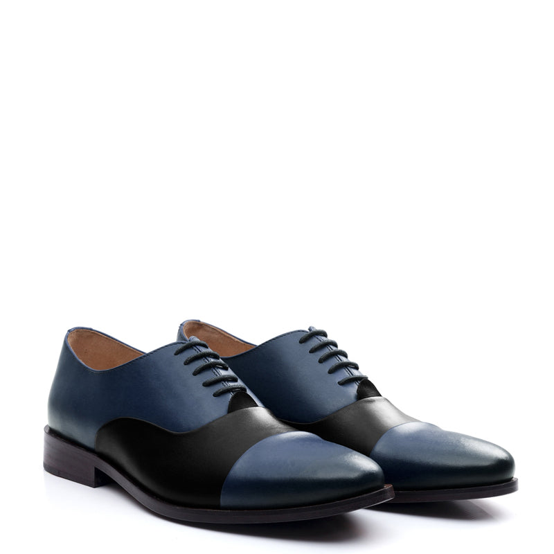 Premium Toe Cap Leather Oxford Shoe Brown and Tan For Men