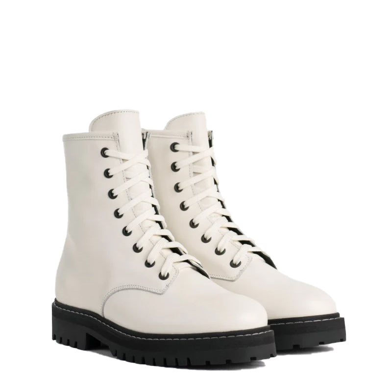 Men High-Top Leather Combat Boots