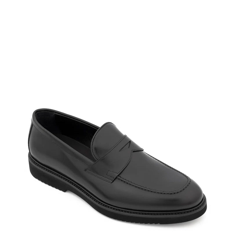 Embossed Casual Penny Leather Brown Loafer