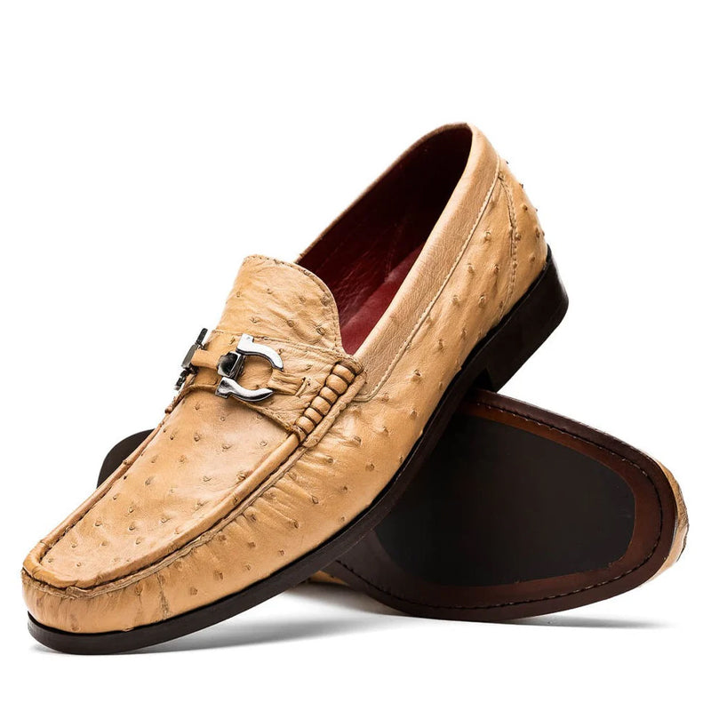 Ostrich Leather Horsebit Loafers