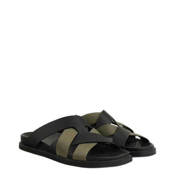 Men Textured Leather Comfort Sandal