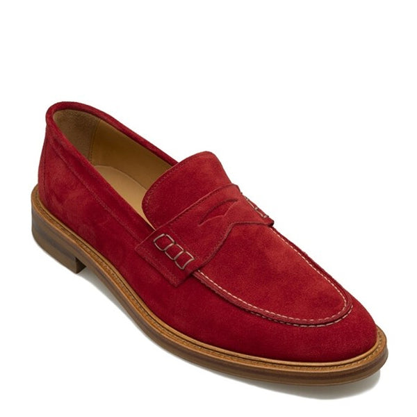 Lucent Step Suede Loafers - Red